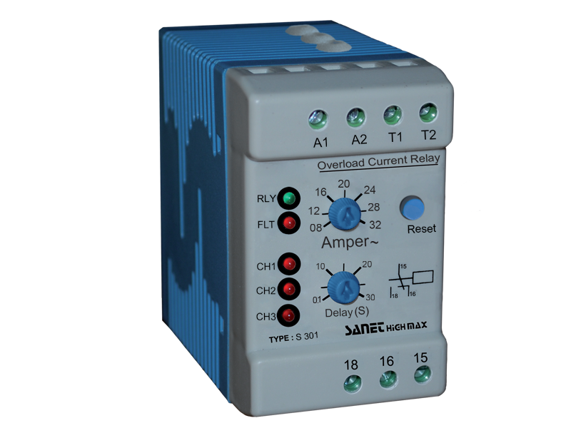 کنترل بار تکفاز باریک ( 2 الی 34 آمپر ) صانت الکترونیک مدل S-301 P MAX