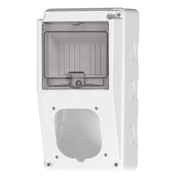 جعبه توزیع ترکیبی ( پانچ شده ) با درب شفاف ( PC ) ابعاد 120×130×240 پارسا