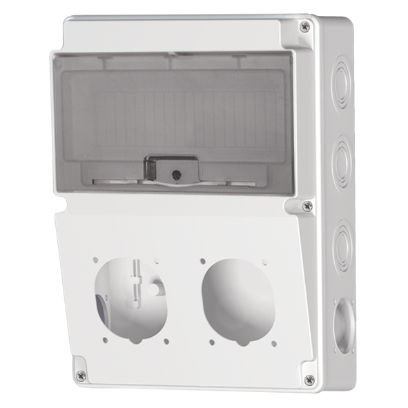 جعبه توزیع ترکیبی ( پانچ شده ) با درب شفاف ( PC ) ابعاد 120×220×300 پارسا