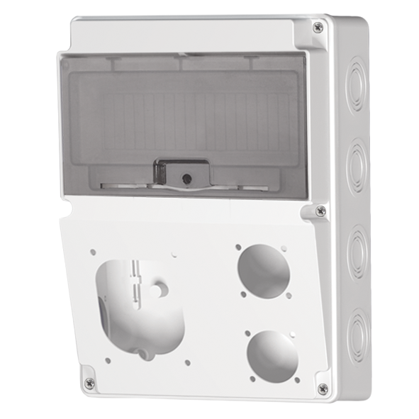 جعبه توزیع ترکیبی ( پانچ شده ) با درب شفاف ( PC ) ابعاد 120×220×300 پارسا