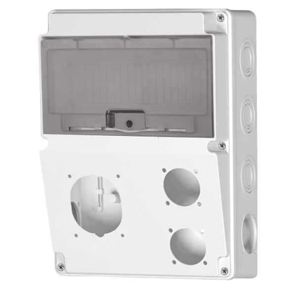 جعبه توزیع ترکیبی ( پانچ شده ) با درب شفاف ( PC ) ابعاد 120×220×300 پارسا