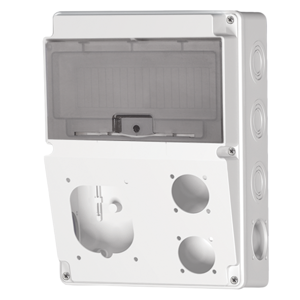 جعبه توزیع ترکیبی ( پانچ شده ) با درب شفاف ( PC ) ابعاد 120×220×300 پارسا