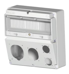 جعبه توزیع ترکیبی ( پانچ شده ) با درب شفاف ( PC ) ابعاد 120×300×300 پارسا