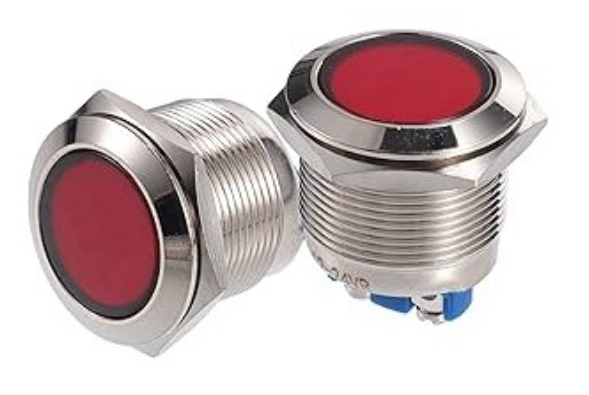 چراغ سیگنال ساده استیل 220VAC - 24 VDC ولت سایز 19 JBH